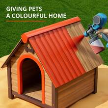 Tilswall färgsprutsystem, färgsprutpistol med 4 munstycken och 3 sprutmönster, 700 ml, justerbart färgflöde, elektrisk sprutpistol för staket, skåp, väggar, tak, möbler - EU C typkontakt (220-240V) - Visa 3