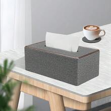 Caja de pañuelos gris con borde dorado y patrón de piel de serpiente, decoración para el hogar y el baño, organizador de baño, decoración de otoño, de vuelta a la escuela - Gris Oscuro - Ver 3