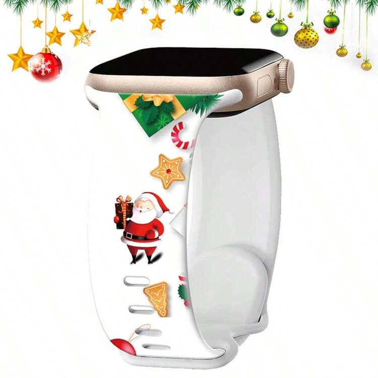 Christmas Band For Apple Watch 46mm 40mm 41mm 42mm 44mm 45mm 49mm 38mm, Soft Sport Silicone Replacement Strap For Series Ultra 10 9 8 7 6 5 4 3 2 1 SE - 42 44 45 49/46mm series 10 - View 16