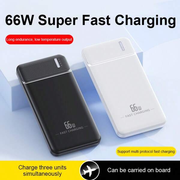 20000mAh Mobile Power Bank Large Capacity Battery Charger Dual USB Output Interface Universal Mobile Power Bank For Mobile Phones 66W Super Fast Charging Fast Charging Mobile Power Bank 20000mAh Can Charge Multiple Devices At The Same Time Outdoor Emergency Mobile Phone Charger Suitable For Outdoor Use, Travel Office, Home Use Suitable For Samsung Suitable For IPhone IPad Headphones Etc Suitable For Summer Holiday Outdoor Travel/Camping And Emergency Backup Mobile Power Supply Gifts For Family, Friends, Birthday Portable Charger