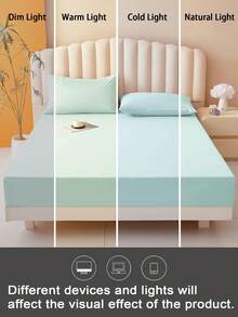 1 tấm bảo vệ nệm chống thấm nước màu trơn, thân thiện với da, mềm mại và thoải mái, dùng làm ga trải giường, tấm lót nệm ngủ ấm cúng, phù hợp cho mọi mùa. - Màu xanh Bạc hà - Xem 10