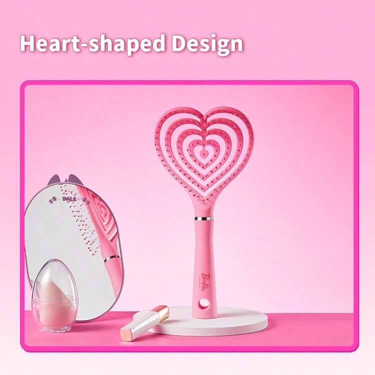 MINISO芭比系列爱心丰盈发梳 - 独特爱心设计，促进头皮血液循环，适合日常梳理造型，增加发量（1 件） - 粉色 - 查看 7