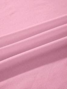 休闲标语印花圆领短袖T恤，夏季粉色 - 粉色 - 查看 5