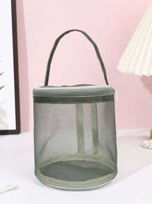 1pc Colorful Mesh Knitted Yarn Storage Bag, Yarn Organizer Suitable For Knitting & Crochet Projects Accessories, Easy To Carry (Purple, Pink, Green)