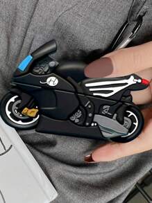1 pieza Funda suave de silicona con diseño de motocicleta fresco compatible con Apple 1/2/3/Pro/Pro2 - Moto + mosquetón - Ver 3