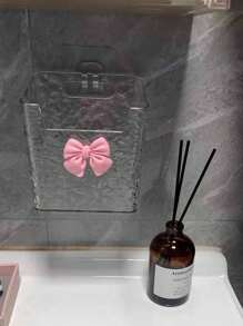 1pc/2pcs Waste Facial Tissues Storage Box, Wall-Mounted Bathroom Washbasin Rack, Cotton Soft Tissues And Facial Tissues, Bathroom Rack