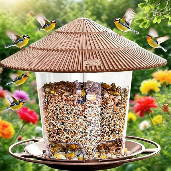 1 pieza Comedero para pájaros colgante de jardín exterior simple, comedero para pájaros silvestres colgante, casa para pájaros de exterior, dispensador de comida para pájaros, bebedero para pájaros