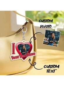 定制钥匙扣，情侣钥匙扣，情人节礼物，送给男朋友/女朋友的定制“我爱我的男朋友/女朋友”钥匙扣，送给他/她的定制钥匙扣和配饰，夏末，色彩缤纷，可爱，萌，有趣，卡哇伊，Y2K，时尚，男女皆宜，休闲，定制，个性化，独特，送给他的理想礼物，送给她的理想礼物，她，男朋友，女朋友，家人，朋友