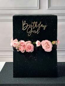 1个/3个/6个金色简约风格“生日快乐”蛋糕装饰插牌，亚克力材质，适合生日派对蛋糕侧面装饰 - 彩色 - 查看 16