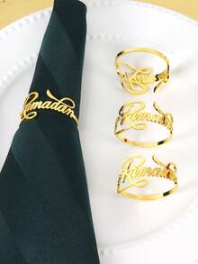 2/4/6 件，宰牲节餐巾环，斋月餐桌装饰餐巾扣，餐巾架 - 彩色 - 查看 5