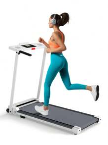 Portable Foldable Treadmill, 3.0-Horsepower Small Home And Office Treadmill, With A Load Capacity Of 300 Pounds, A Walking Treadmill With Handrails, Foldable Treadmill, Equipped With An LED Display, No Battery Required