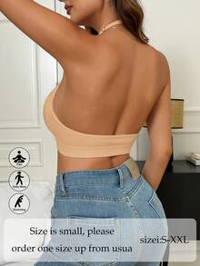 1 szt. Biustonosz sportowy typu racerback dla kobiet, wygodny strój do fitnessu i jogi