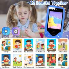 2025新款2.8英寸触摸屏儿童手机，双摄像头，内置学习游戏和音乐播放器，适合3-12岁男孩女孩的互动玩具，最佳圣诞节/生日礼物（含32GB SD卡） - 彩色 - 查看 11