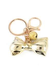 1pc Unisex Korean Style Oversized Bow Knot Keychain With Golden Bell Charm Earphone Holder Bag Accessory Girlfriend/Boyfriend Gift Keychain For Bag Car Accessories For Women