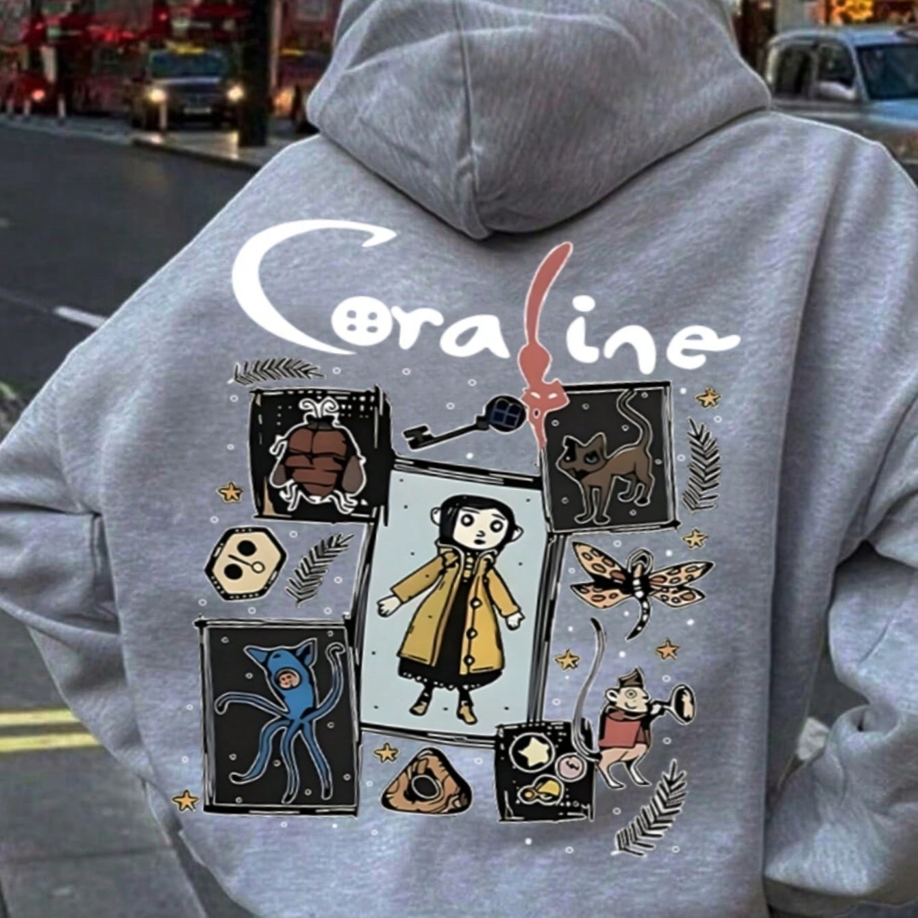Sudadera informal con estampado de dibujos animados para adolescentes, otoño/invierno