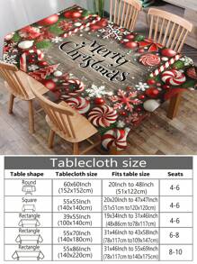 Față de masă imprimată din seria Crăciun, 1 buc. Față de masă modernă, dreptunghiulară/rotundă, impermeabilă, imprimare digitală, potrivită pentru sufragerie, masă de exterior, masă rotundă mică