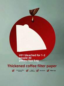 Hârtie de filtru pentru cafea V01, 50/100 bucăți, hârtie de filtru în formă de V, hârtie de filtru naturală pură, nealbită, potrivită pentru filtre de cafea și ceai, utilizată pentru filtrarea impurităților din cafea