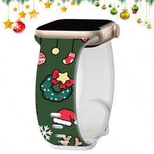 Christmas Band For Apple Watch 46mm 40mm 41mm 42mm 44mm 45mm 49mm 38mm, Soft Sport Silicone Replacement Strap For Series Ultra 10 9 8 7 6 5 4 3 2 1 SE - 42 44 45 49/46mm series 10 - View 12