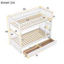 Practical Children's Bed With Two Drawers And High Guard Rail For More Order
