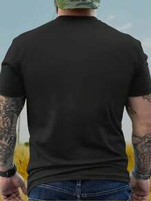 Mama Bee Pattern T-Shirt - Men's And Women's Soft Cotton Round Neck T-Shirt, Black, Cute Cartoon Bee Design, Casual And Comfortable, Perfect For Family Activities And Casual Wear, Bee T-Shirt - màu đen - Xem 2