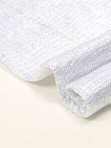 1pc Shiny Silver Thread Flat Shawl With Clasp, Suitable For Brides, Formal Dances, Paired With Evening Gowns, Graduation Ceremonies - White - View 7