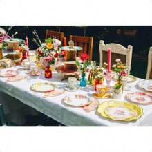 Floral Afternoon Tea Party Decorations For 16 Guests Disposable Tableware Set Pretty Paper Plates Napkins Teacups Bunting For Birthday Mother's Day  Shower Made By Talking Tables-0166 - 漿果(基於花卉上下文預測) - 查看 3