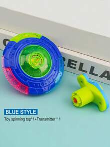 1pc Kids LED Light-Up Spinning Toy - UFO Flying Saucer/Gyroscope With Music, Fruit-Shaped/Winged UFO Flash Light Musical Top, Classic Retro Style, Novelty Flashy Creative Gyro, Suitable For Boys & Girls, Night Market Hot Wholesale - Multicolor - View 10