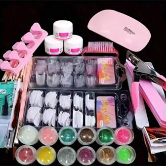 8-In-1 Nail Art Tool Kit, Including Nail UV Lamp, Gel Nail Polish Dryer, Nail File, Cuticle Pusher, Cuticle Nipper, Nail Clipper, Nail Separator, Nail Repair - Nail Art Set