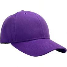 Bulk Lot 12-Pack Adjustable Size Plain Blank Solid Color Baseball Caps - Purple - View 3