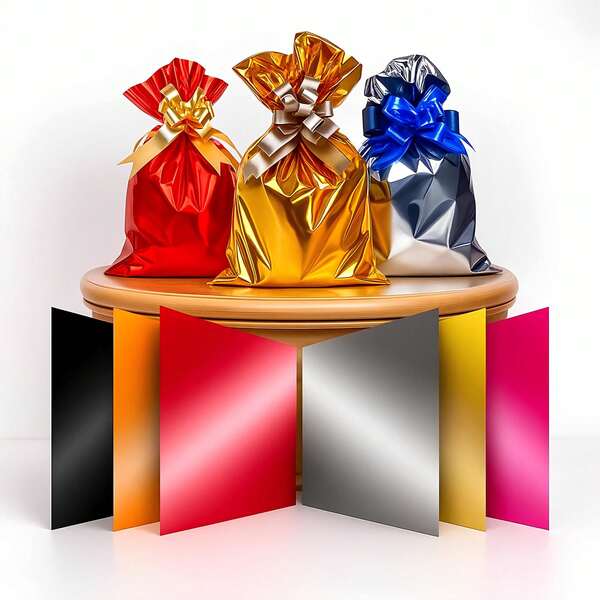 50 Sacos de Presente Metalizados - Diversos Tamanhos / Diversas Cores - Festa