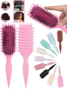 卷发梳 | 2025 专业卷发梳，打造完美卷发、波浪卷发和卷发 - 防毛躁、顺滑顺滑，打造沙龙级造型 - 彩色 - 查看 2