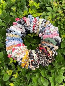 5/10/20/40个装纯色雪纺发圈，柔软可爱，适合女孩、学生、返校季、扎马尾辫、发饰、沙滩装、手链、糖果色、洗脸、发绳、发圈、运动、居家美容女性配饰礼品化妆居家健身女性配饰头部配饰弹力带 - 彩色 - 查看 11