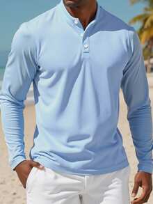 Herren Herbst/Winter Sportanzug mit Stehkragen Langarm Polo Shirt, Neue Fitness Gym Workout Outdoor Sportbekleidung