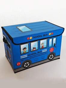 1pc Cartoon Toy Storage Box, Clothing Sorting Box, Car Pattern Cartoon Car Storage Box Can Be Folded Office Dormitory Clothing Storage Box, Waterproof And Moisture-Proof Students' Tools Snack Storage Box, Home Storage Stool Can Be Folded Storage Box ﻿ - Multicolor - View 13