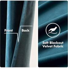 2 Panels Blackout Curtains Solid Soft Grommet Mustard Yellow Thermal Insulated Soundproof Room Darkening Curtains/Drapes/Panels Fall Living Room Bedroom 52 X 90 Inch - 孔雀藍 - 查看 4