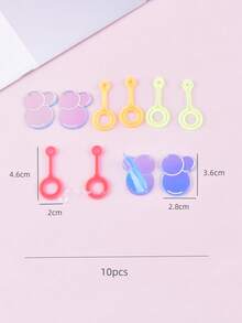 10pcs/Pack Summer Colorful Bubble Acrylic Pendants, Suitable For Women DIY Jewelry Making - Multicolor - View 4