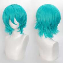 YEWELL 14英寸短直发合成假发,带刘海,男女通用角色扮演假发,每日手工制作,适合动漫、游戏、圣诞节活动、化装舞会等场合 - 彩色 - 查看 42