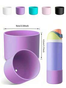 2pcs 7.5-9cm Silicone Water Bottle Sleeve, Fits 24oz 32oz 40oz, Non-Slip Protective Cover With Bottom Bumper, Suitable For Tumblers, Twist And Flip Stainless Steel Water Bottles - Multicolor - View 18