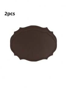 Tovaglietta in pelle lavabile, tovaglietta ovale in pelle rinforzata resistente al calore, tovaglietta impermeabile antiscivolo facile da pulire, adatta per decorazione di tavoli da cucina, caffè e ristorante