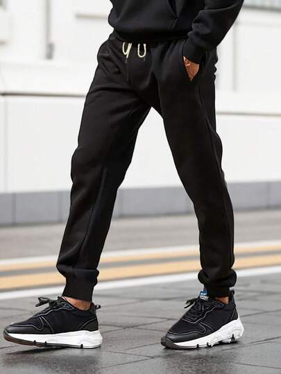 1pc Boyfriend Style Men's Drawstring Pocket Casual Comfortable Fitness Sport Pants