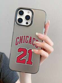 1pc Fashionable Basketball Number 21 Graphic Black Phone Case, IMD Crafted, Compatible With IPhone 17/17 Air/17 Pro/17 Pro Max, 16/16 Plus/16 Pro/16 Pro Max, 15/15 Plus/15 Pro/15 Pro Max, 14/14 Plus/14 Pro/14 Pro Max, 13 Mini/13/13 Pro/13 Pro Max, 12 Mini/12/12 Pro/12 Pro Max, 11/11 Pro Max, X/XS/XR/XS Max, 8, 7 Plus, Shockproof Transparent Soft Back, Great Gift For Classmates