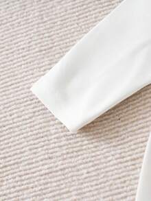 男婴卡其色 Polo 领长袖连体衣，秋冬季 - 白色 - 查看 9