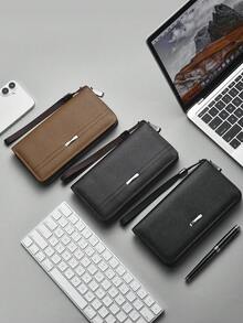 Men's Wallet, Fashion Large Capacity Multi-Card Slots Casual Long Zipper Phone Pouch Clutch Bag - Multicolor - View 3