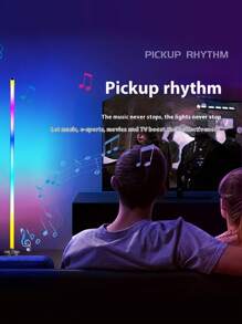 [智能落地灯] 2 件智能 RGB 落地灯变色、情绪灯、APP 和遥控器、与音乐同步、易于安装 - 可调节落地灯适用于客厅、卧室、办公室、派对、照明和家居装饰