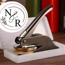 1pc Customized Wedding Embosser, Personalized Letter Combination And Initial Embosser, Can Customize Any Logo, Metal Stamp For Business Office Anniversary Gift, Monogram Seal - Multicolor - View 28
