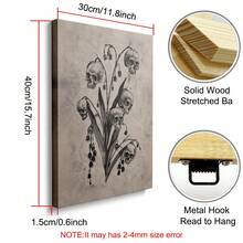 1幅哥特式骷髅与花卉帆布海报，可选无框/有框，暗黑学院风女巫主题墙面装饰画，复古风格，适用于公寓、客厅、卧室、现代家居 - 彩色 - 查看 12