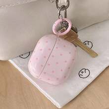 Pink Polka Dot Simple Design Earphone Case + Hanging Ring Set Compatible With Apple Pro3/ Pro2/ Pro/ 4/ 3/ 2 - Hồng - Xem 7