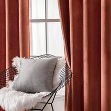 2 Panels Blackout Curtains Solid Soft Grommet Mustard Yellow Thermal Insulated Soundproof Room Darkening Curtains/Drapes/Panels Fall Living Room Bedroom 52 X 90 Inch - 紅陶 - 查看 7