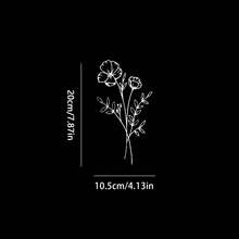 1pc Wildflower Car Stickers, Suitable For Windows, Back Notebooks, Computers, Luggage, Car Parts, Car Line Drawing Stickers, Bouquet Stickers And Ladies' Stickers - one-size - View 3