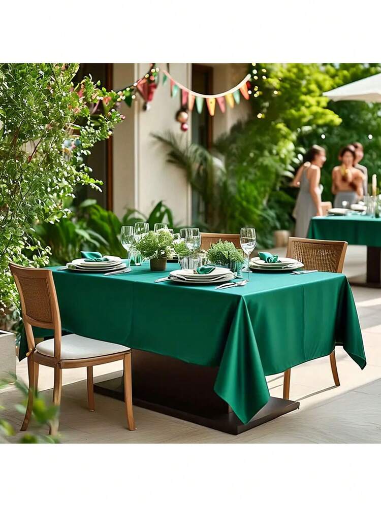 1 khăn trải bàn bằng vải satin, 145*180cm/145*260cm, màu xanh lá cây xô thơm/xanh lá cây đậm, hình chữ nhật, vải satin bóng, có thể giặt được, thích hợp cho tiệc cưới, tiệc tùng, sinh nhật, bàn ăn kỷ niệm - Nhiều màu - Xem 12